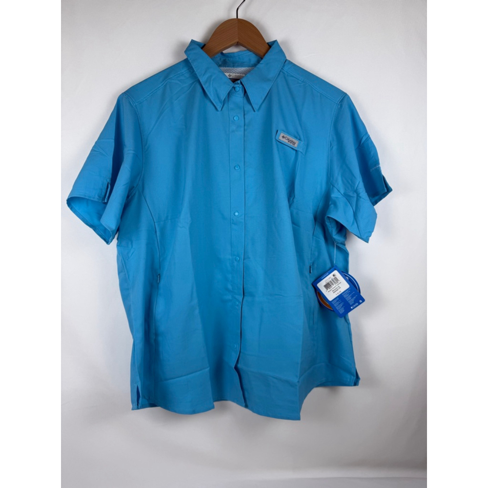 Women's Columbia Tamiami Fishing Shirt Blue Size 1X